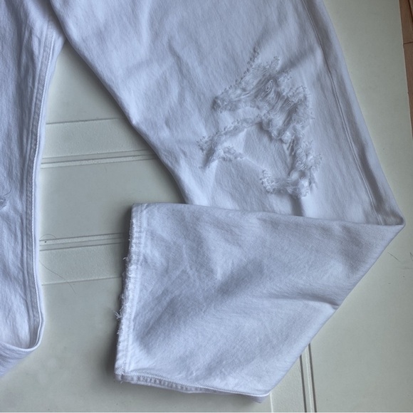 NWT AGOLDE ‘90s Straight Leg Mid Rise Loose Ripped Jean – White SZ 30 - Picture 7 of 10